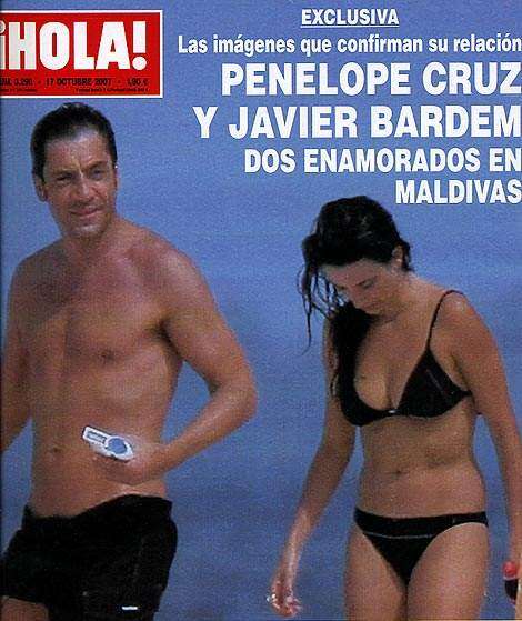 Enchismados Bardem y Penélope con Hola!