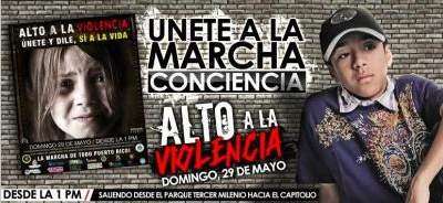 Poco concurrida marcha contra la violencia