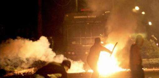 Doce heridos en disturbios en el sur de Chile