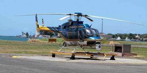 Arrestan a sujeto por apuntar con láser a helicóptero de la Policía
