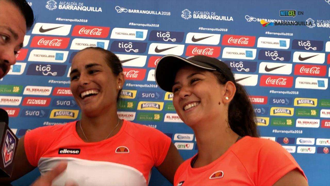 Mónica Puig y Mónica Matías reaccionan tras su medalla de bronce