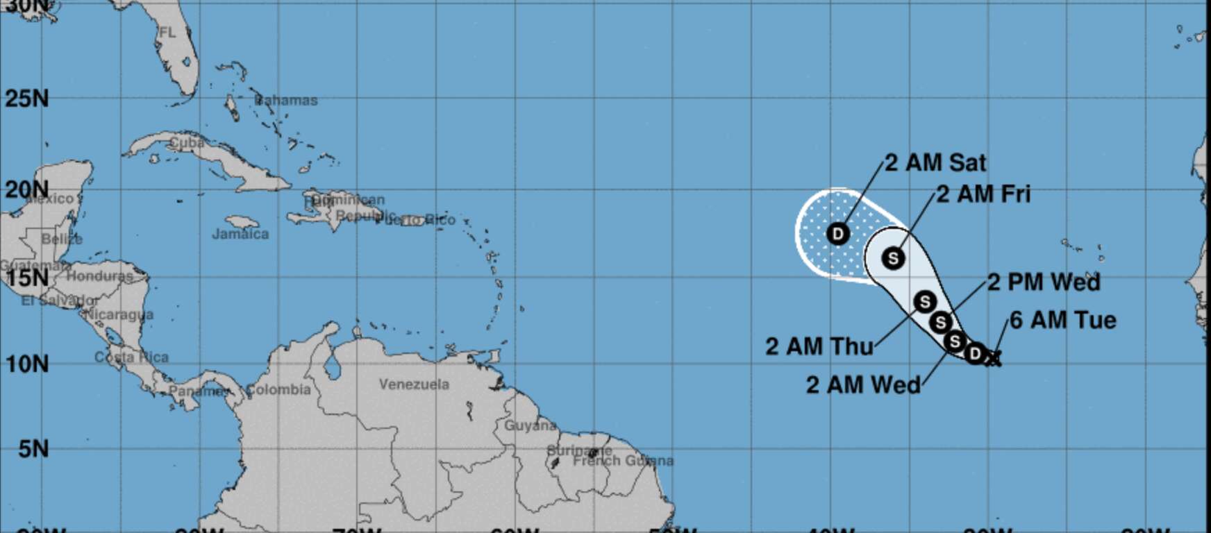 La tormenta Nadine sigue incrementando sus vientos