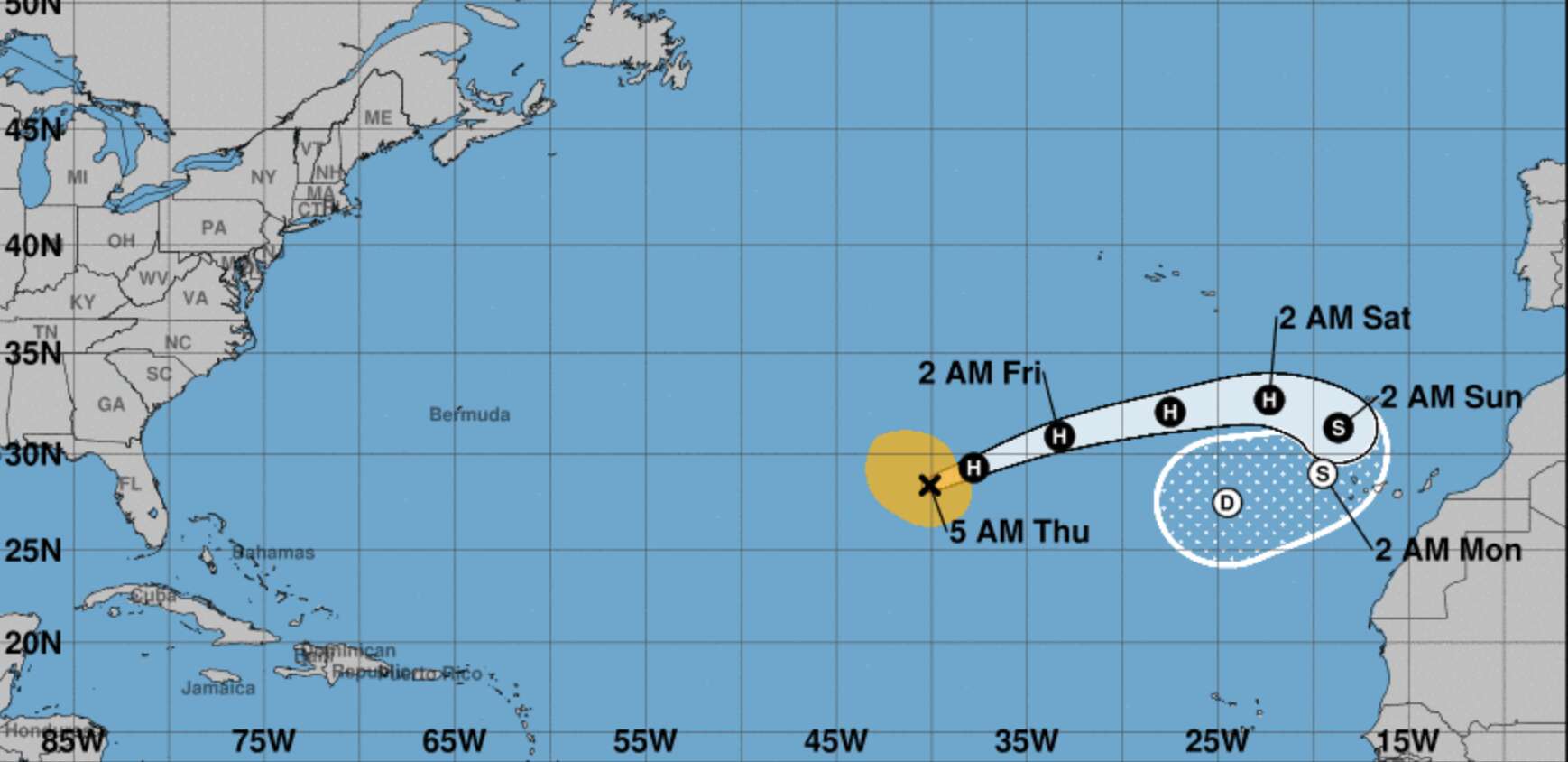 Leslie sigue aumentando sus vientos