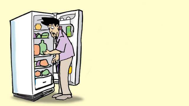 El papá de Pepito busca el ketchup