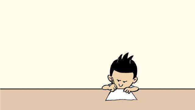 Pepito empieza a escribir su carta a Santa Claus