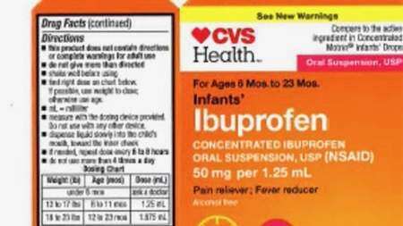 Ordenan retirada de ibuprofeno para niños