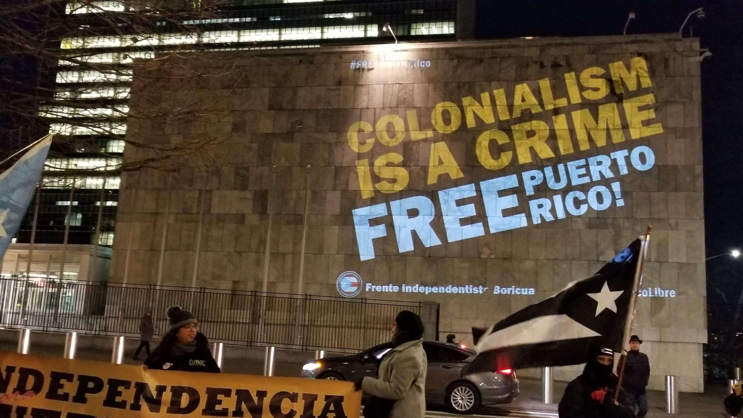 Proyectan imágenes pro independencia en la ONU