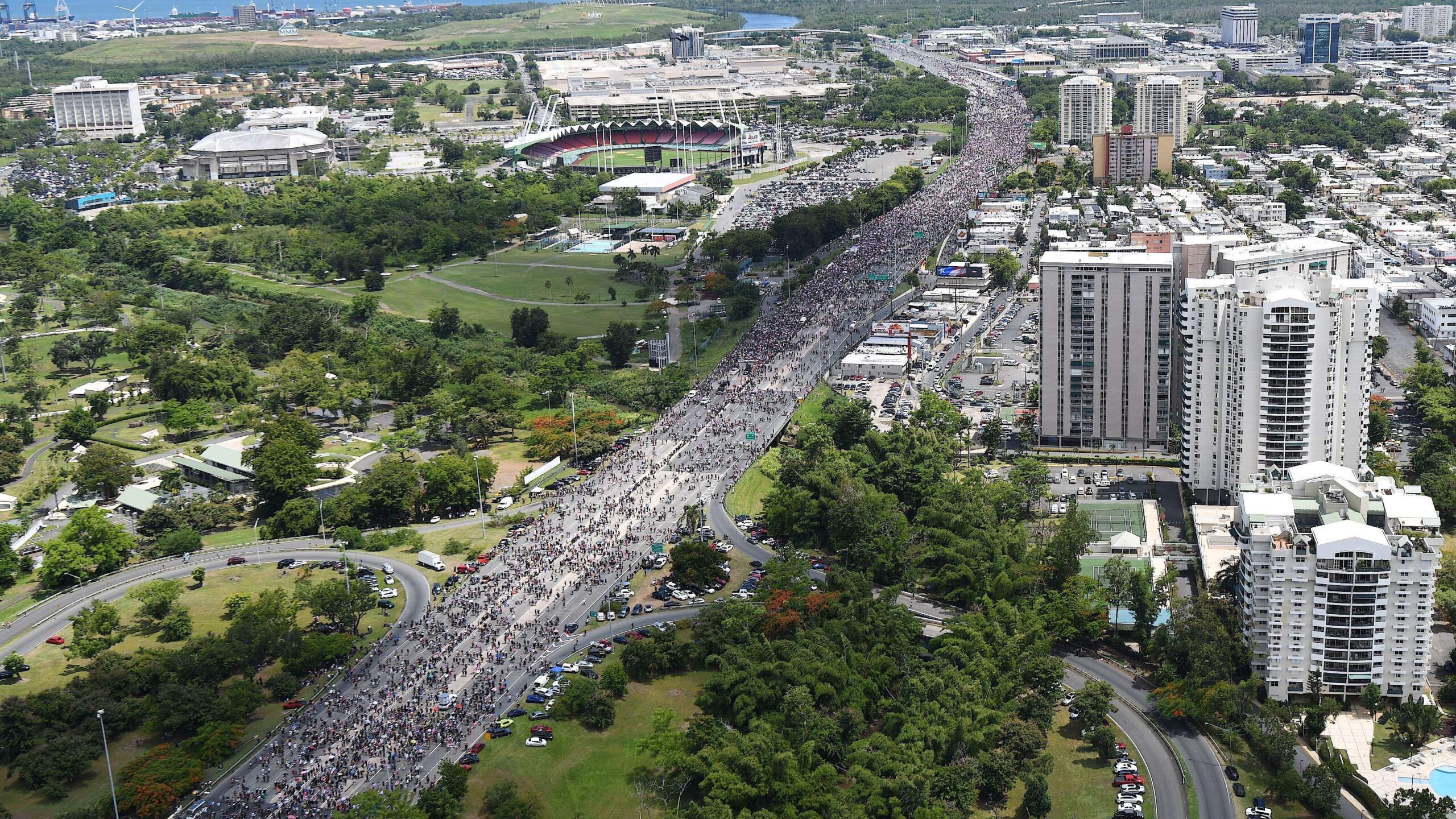 Desde los aires: Histórica manifestación contra Ricardo Rosselló