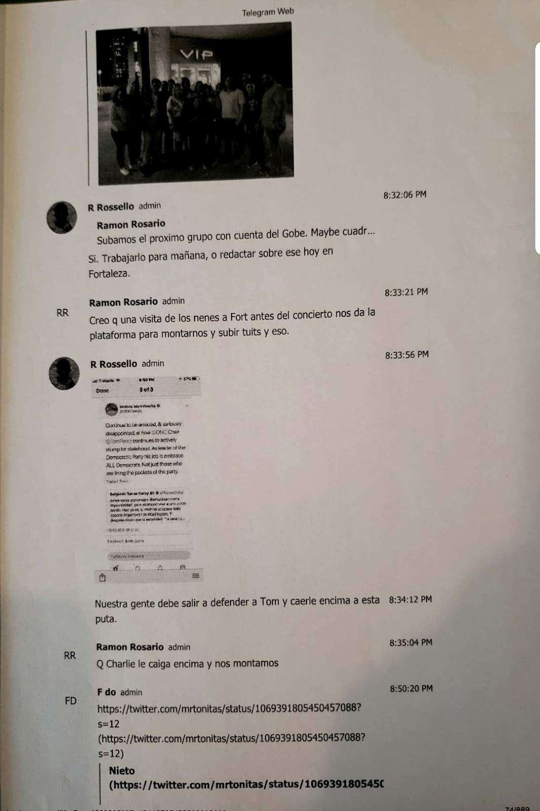 Se filtran nuevas páginas de la conversación de Telegram de Rosselló