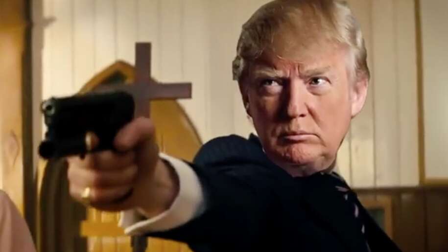 Utilizan video de un falso Trump disparando a sus adversarios en la campaña