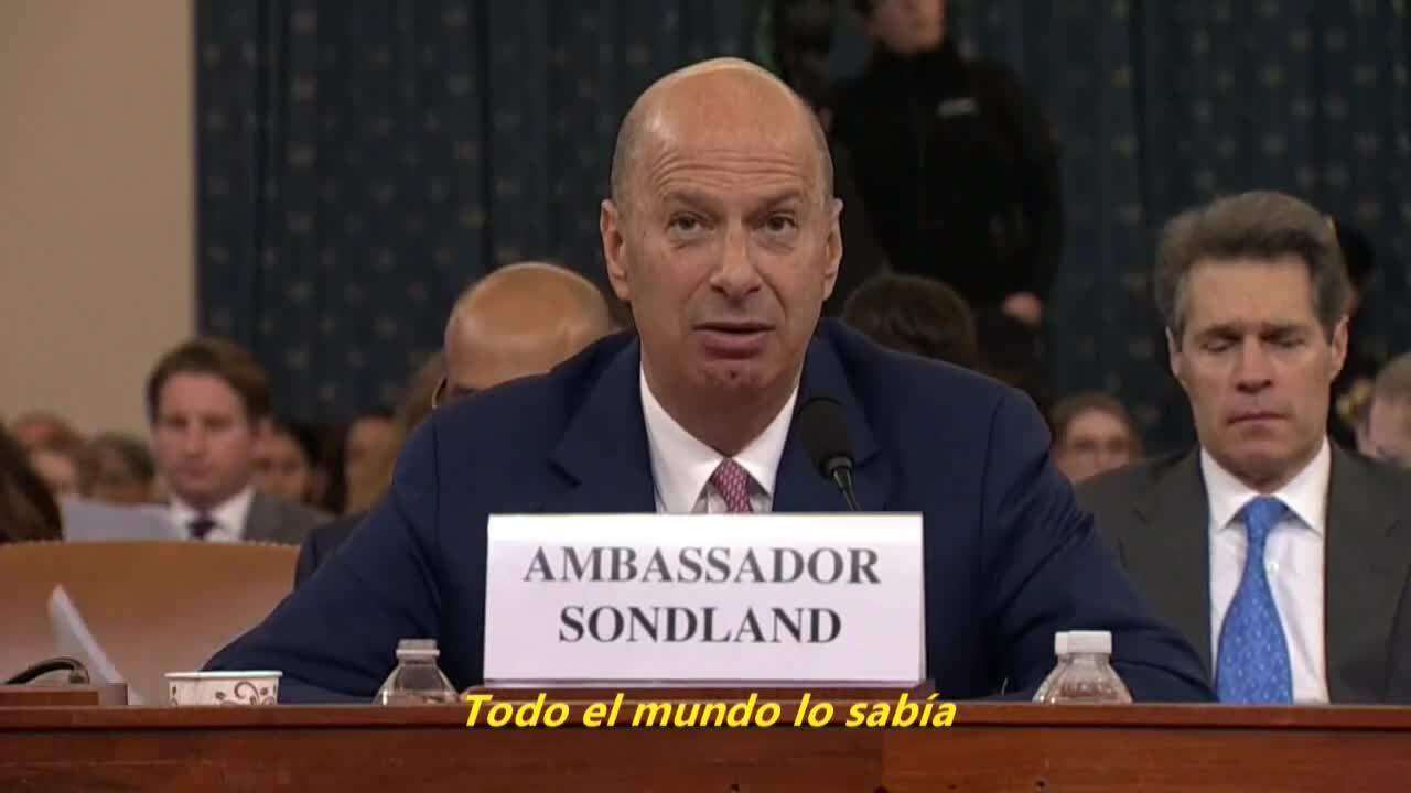 Revelador testimonio de Sondland en vistas de residenciamiento