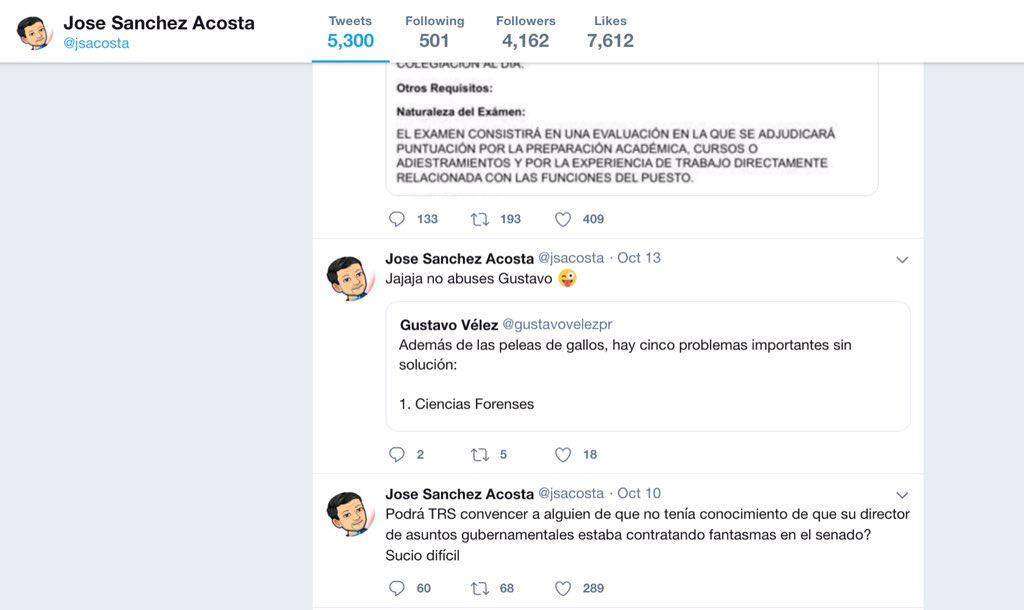 Los tuits de Sánchez Acosta que encolerizan a TRS