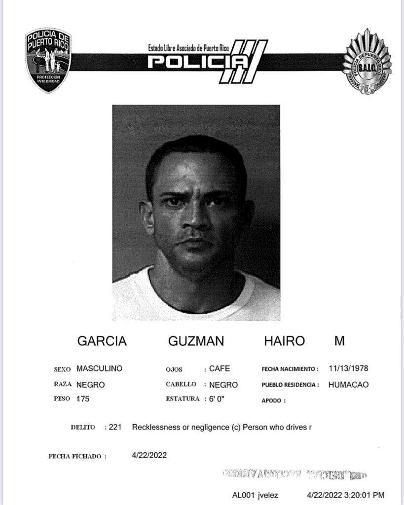 Arrestan a acusado de causar accidente en el que murió el padre del exalcalde de Naguabo