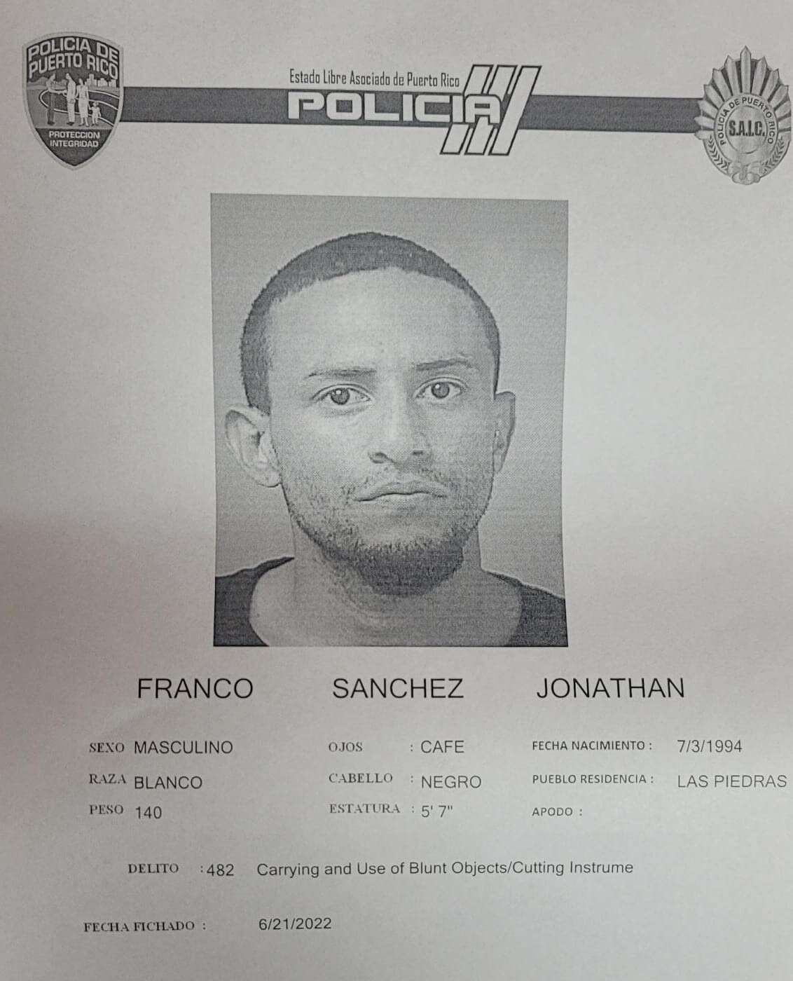 Preso individuo que rompió carro de su madre con bate y amenazó con quemarle casa