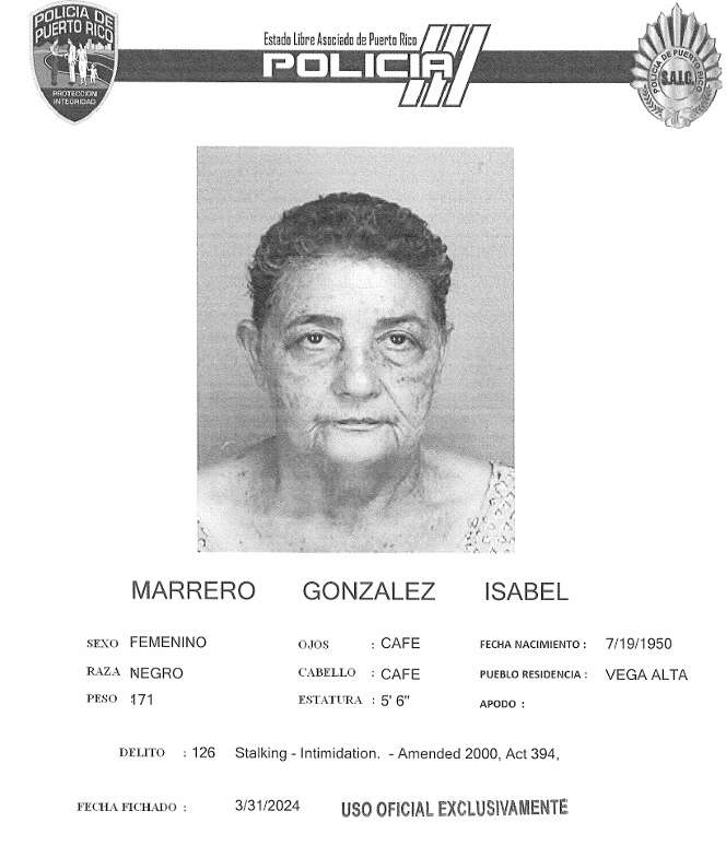 A prisión mujer de 74 años por violar una orden de acecho