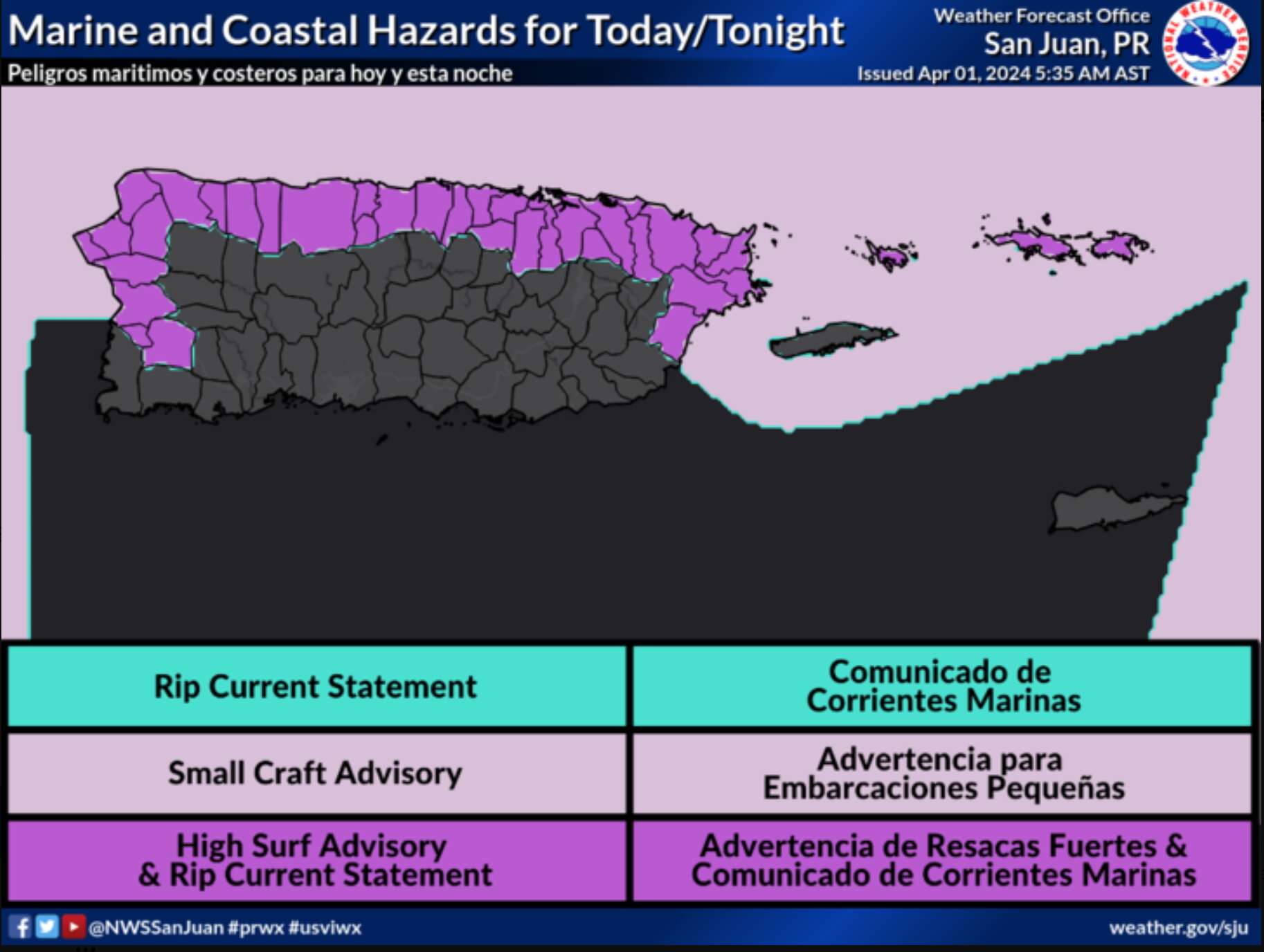 Continúan peligrosas las condiciones en el mar