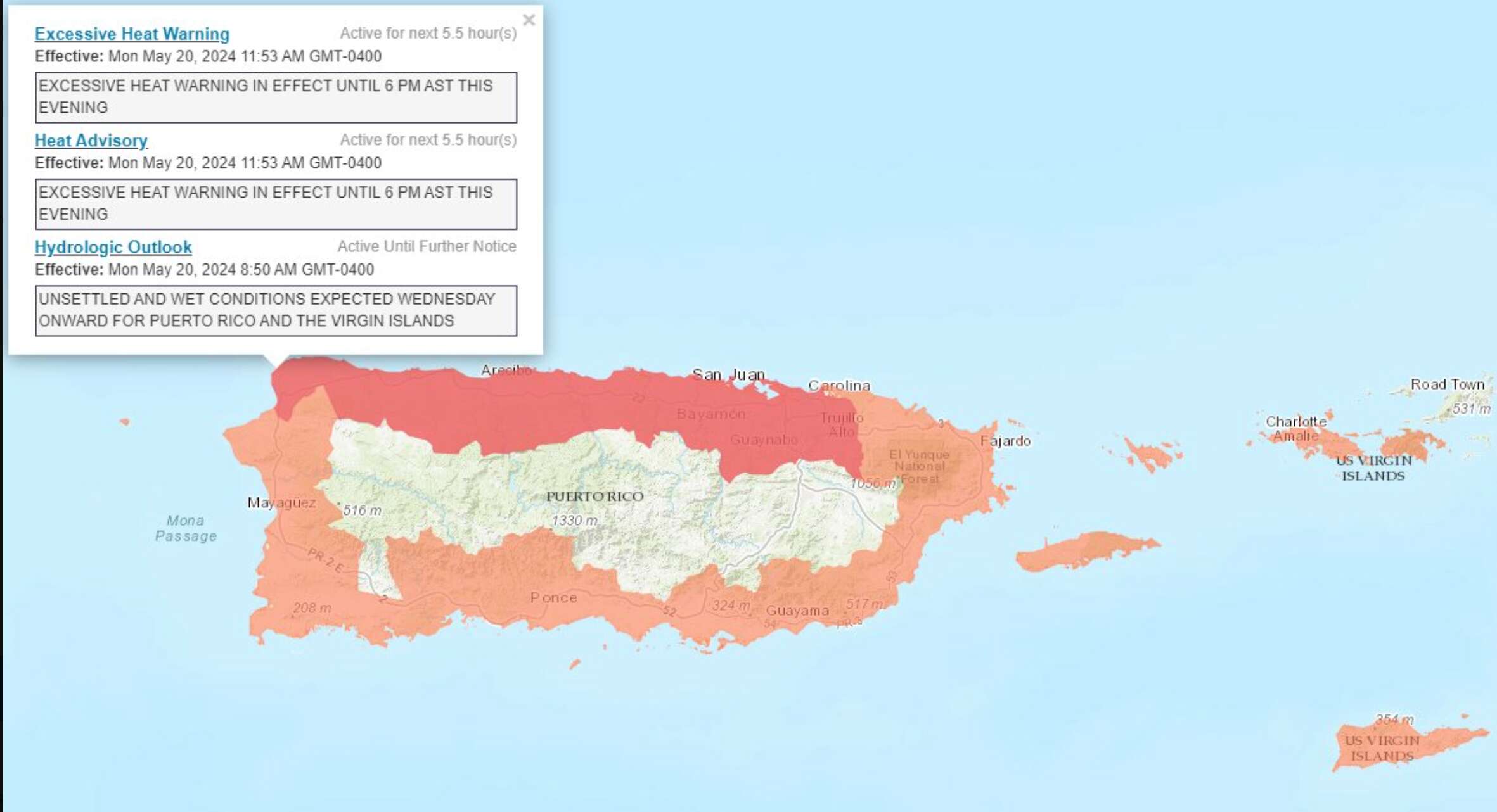 Emiten advertencia de calor excesivo para el norte de la Isla