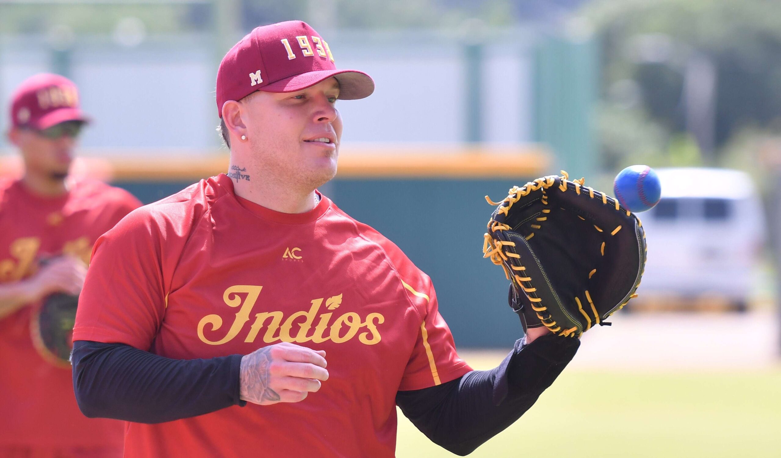 Roberto ‘Bebo’ Pérez en uniforme esta tarde ante los Criollos
