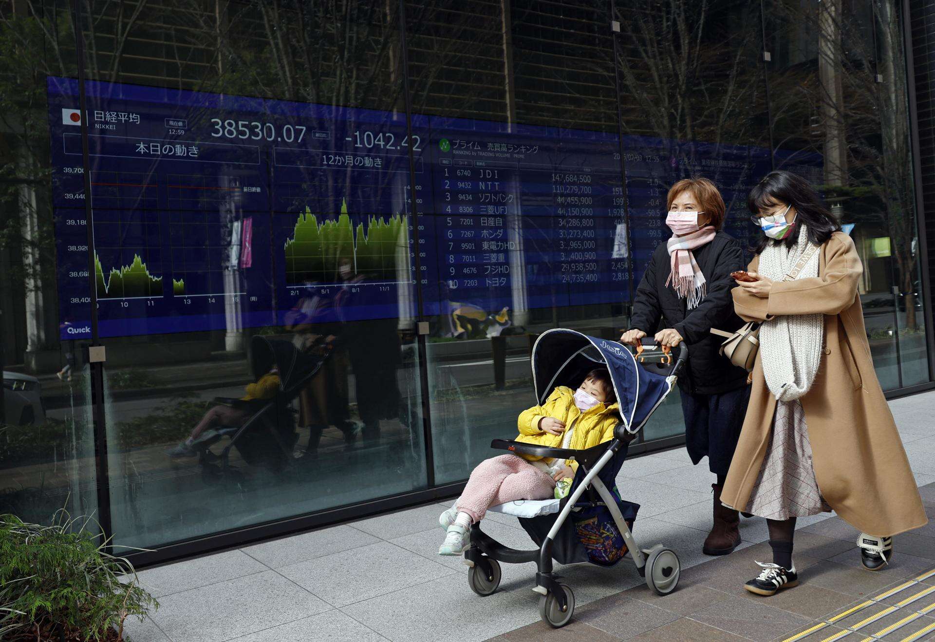 Las bolsas asiáticas cayeron este lunes ante los nuevos aranceles de Trump