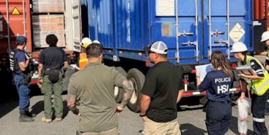 Federales realizan operativo en terminal de carga del puerto de San Juan