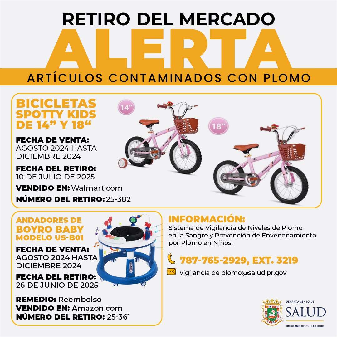 Retiran productos infantiles vendidos en línea por posible contaminación con plomo