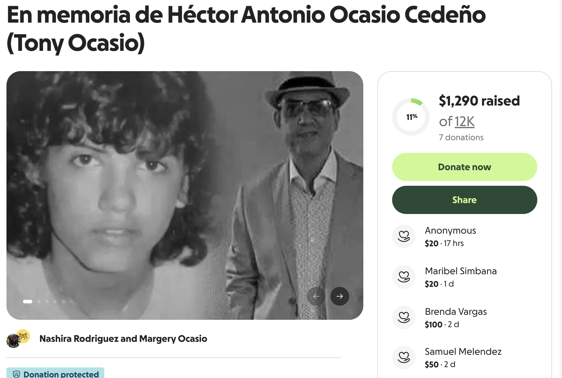 Solicitan ayuda económica para gastos funerales del cantante Tony Ocasio