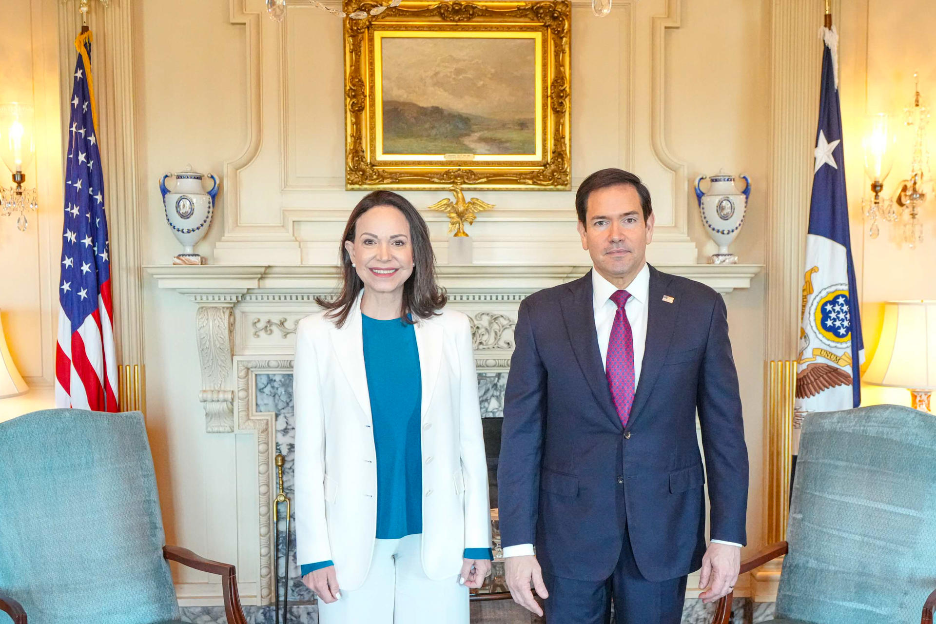 María Corina Machado califica de «excelente» su reunión con Marco Rubio