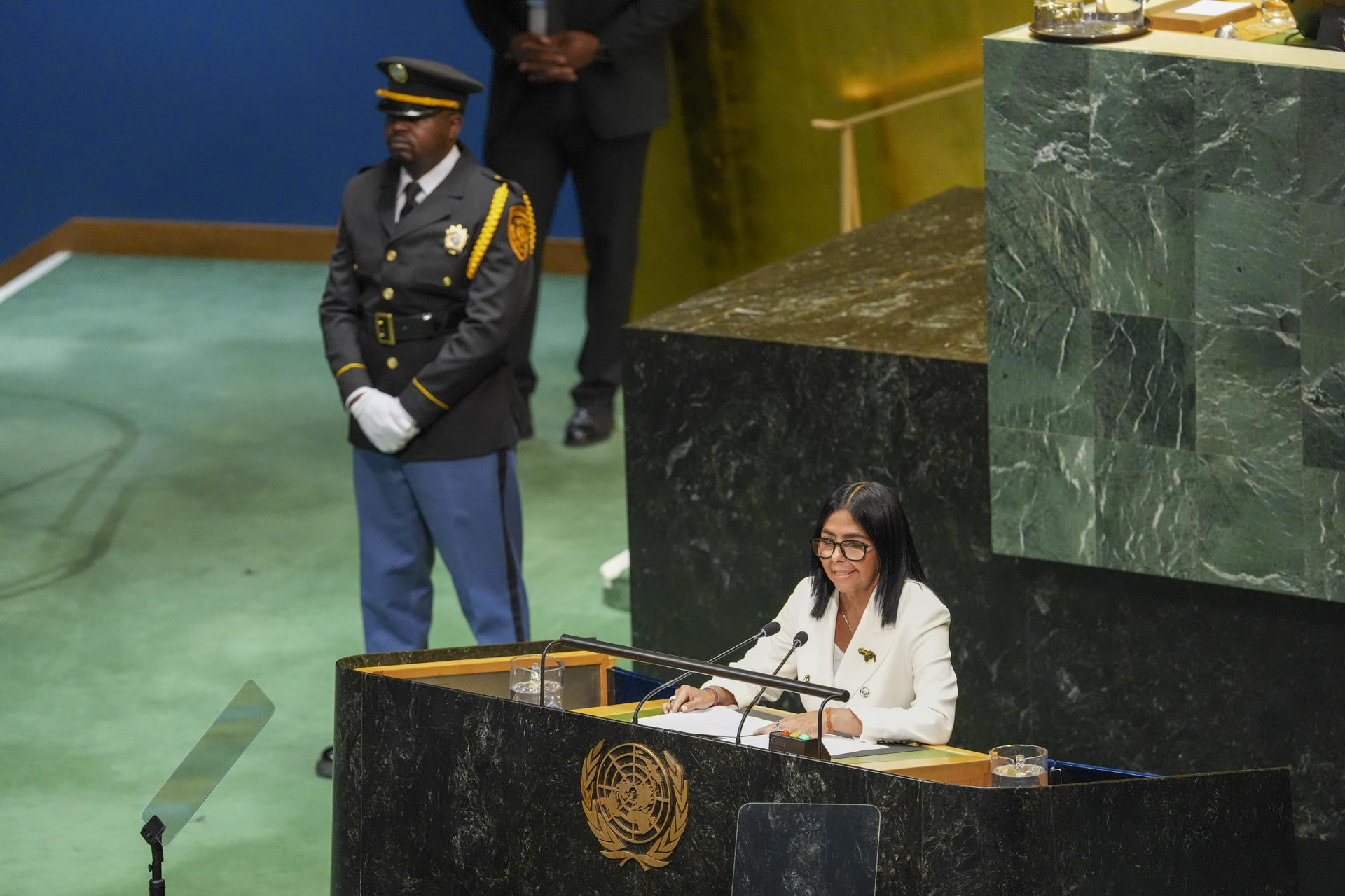 Delcy Rodríguez promete ante la ONU comicios en Venezuela