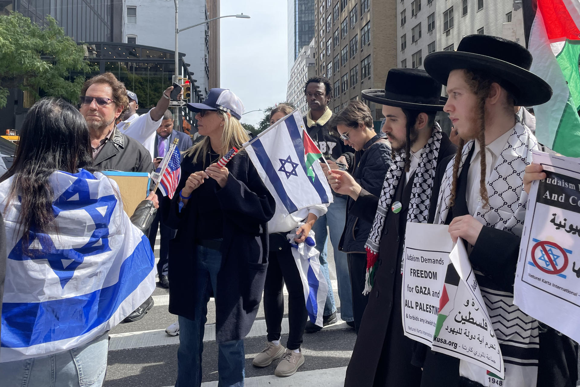 Protestan en Nueva York contra Netanyahu en la Asamblea General