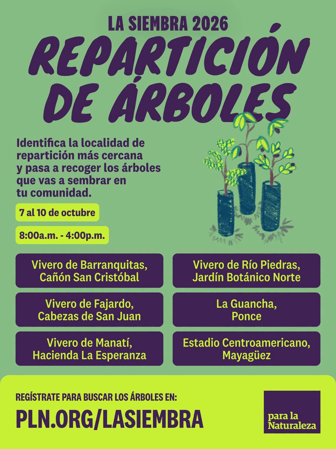 Para la Naturaleza hará repartición de árboles nativos esta semana